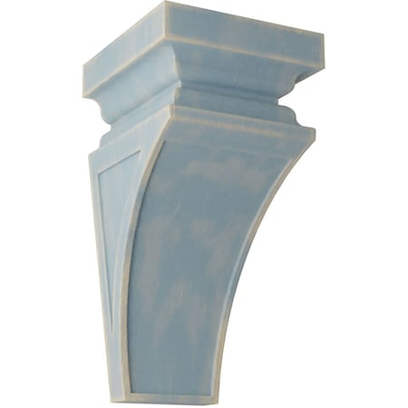 Ekena Millwork 7"W x 7 3/4"D x 14"H Jumbo Nevio Wood Vintage Decor Corbel, Driftwood Blue CORWD07X07X14NEBU